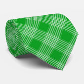 Bright Green Plaid Checked Pattern ネクタイ (ロール)