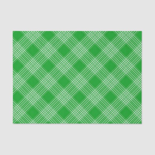 Bright Green Plaid Checked Pattern 薄葉紙 (正面)