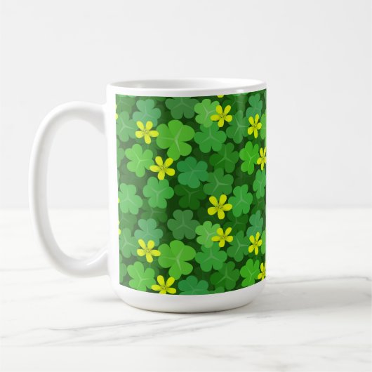 Bright Green Shamrock Coffee Mug コーヒーマグカップ (左)
