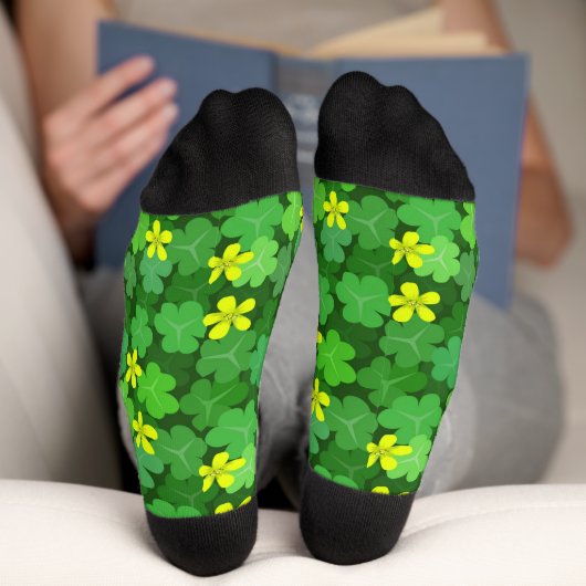 Bright Green Shamrock Socks ソックス (底面)