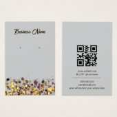 Bright grey golden QR code earring display card (正面&裏面)