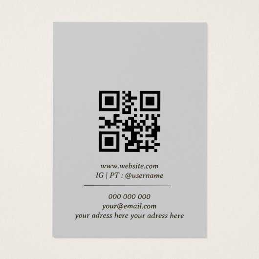 Bright grey golden QR code earring display card (裏面)