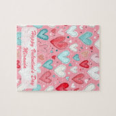 Bright Happy Valentine's Day Custom Heart Rainbow ジグソーパズル (横)