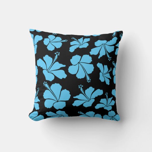 Bright hawaiian seamless pattern with tropical hib クッション (正面)
