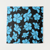 Bright hawaiian seamless pattern with tropical hib タペストリー (正面(横))