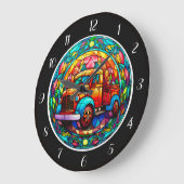 Bright Holiday Truck Wall Clock ラージ壁時計 (傾斜)