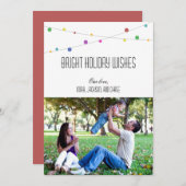 Bright Holiday Wishesフォトカード(Apple) シーズンカード (正面/裏面)