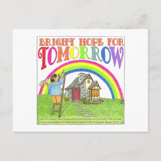 Bright Hope for Tomorrow Inspirational Postcard ポストカード (正面)