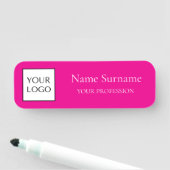 Bright Hot Pink Logo Promotional 名札 (インサイチュ)