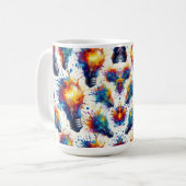 Bright Ideas – Colorful Light Bulb Pattern with Ab コーヒーマグカップ (正面左)