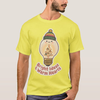 Bright Ideas Warm Hearts Tシャツ クリスマス電球