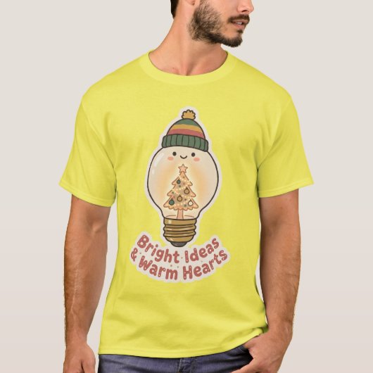 Bright Ideas Warm Hearts Tシャツ クリスマス電球 (正面)
