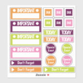 Bright Important Reminderプランナー シール (シート)