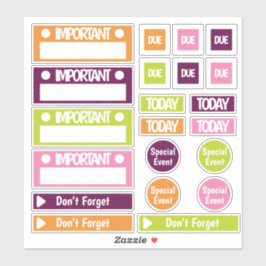 Bright Important Reminderプランナー シール