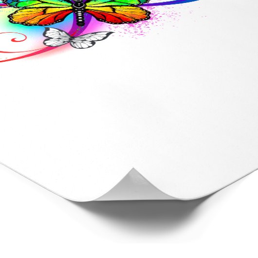 Bright infinity with rainbow butterfly ポスター (角)