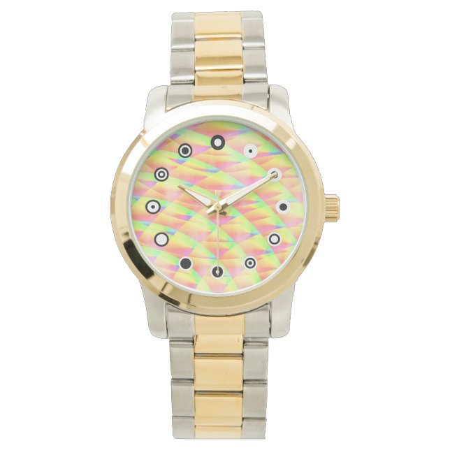 Bright Interference(バイナリ顔)by Kenneth Yoncich 腕時計 (正面)