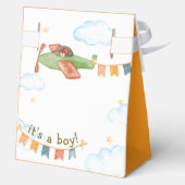 Bright It's A Boy Bear Airplane Sky Baby Shower  フェイバーボックス (裏面)