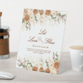 Bright Ivory Calla Lilies “Let Love Glow” Sign 台座サイン (インサイチュ)