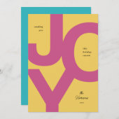 Bright Joy Pink & Yellow Non-Photoホリデーカード シーズンカード (正面/裏面)