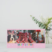 Bright & Joyful Merry Christmas 3 Photo Collage シーズンカード (スタンド正面)