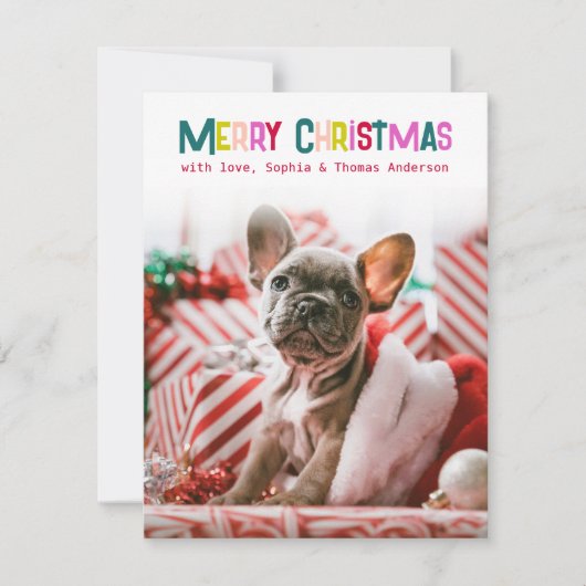 Bright & Joyful Merry Christmas Photo  シーズンカード (正面)