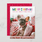Bright & Joyful Merry Christmas Photo  シーズンカード (正面/裏面)