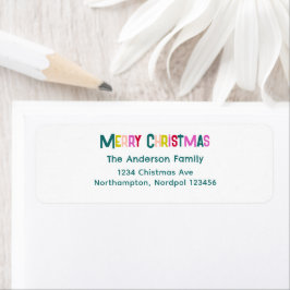 Bright & Joyful Merry Christmas Pine Green ラベル