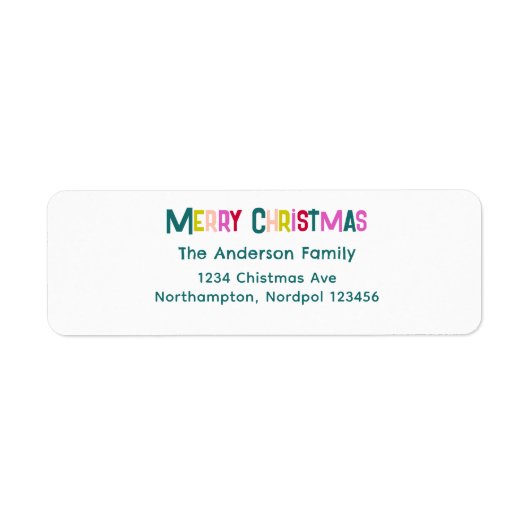 Bright & Joyful Merry Christmas Pine Green ラベル (正面)