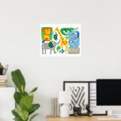 Bright Jungle Kids Customizable Wall Art print ポスター (ホームオフィス)