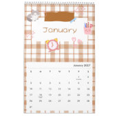 Bright Kawaii Kitty Art Calendar カレンダー (1月 2027)