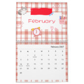 Bright Kawaii Kitty Art Calendar カレンダー (2月 2027)