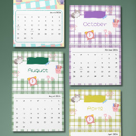Bright Kawaii Kitty Art Calendar カレンダー