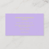Bright Lavender Chartreuseモダンスクリプト 名刺 (裏面)