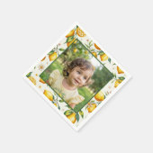 Bright Lemon Birthday Photo Yellow Citrus Party スタンダードカクテルナプキン (角)