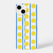 Bright Lemon Slice & Blue Stripe Case iPhoneケース (裏面)