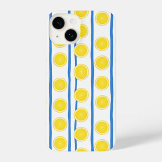 Bright Lemon Slice & Blue Stripe Case iPhone 14ケース
