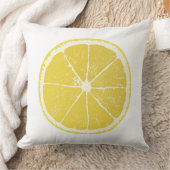 Bright Lemon Slice Decorative Throw Pillow クッション (ブランケット)