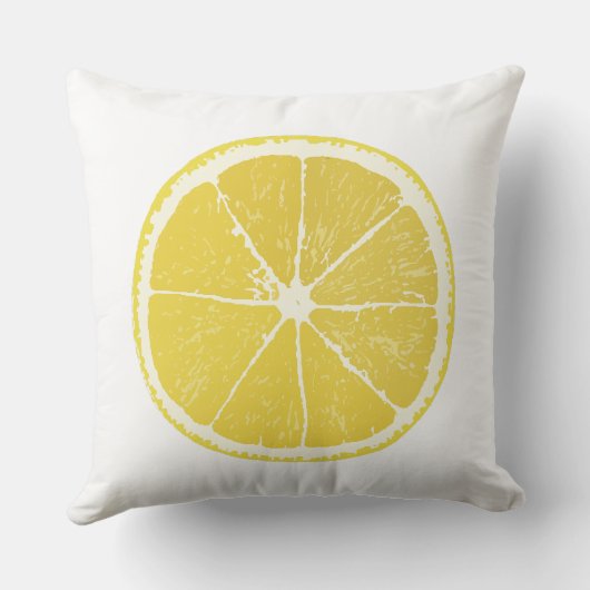 Bright Lemon Slice Decorative Throw Pillow クッション (裏面)