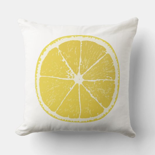 Bright Lemon Slice Decorative Throw Pillow クッション (正面)