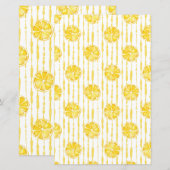 Bright Lemon Slices on Striped Background (正面/裏面)