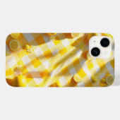 Bright Lemon Summer Picnic Phone Case Yellow Gingh Case-Mate iPhoneケース (裏面 (横))