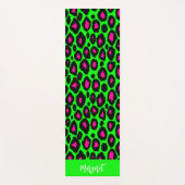 Bright leopard skin monogram name Yoga Mat ヨガマット (正面)
