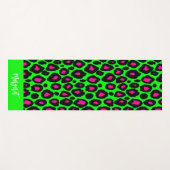 Bright leopard skin monogram name Yoga Mat ヨガマット (正面(横))