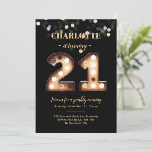 Bright Lights 21th birthday invitation 招待状 (スタンド正面)