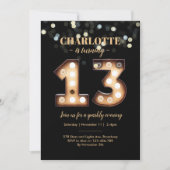 Bright Lights Sparkly 13th birthday招待状 招待状 (正面)