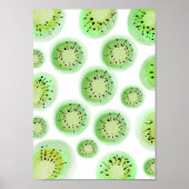 Bright Lime Kiwi Abstract Fruit Pattern ポスター (正面)