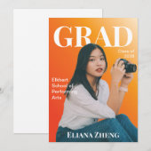 Bright Magazine Style Graduation Announcement 招待状 (正面/裏面)
