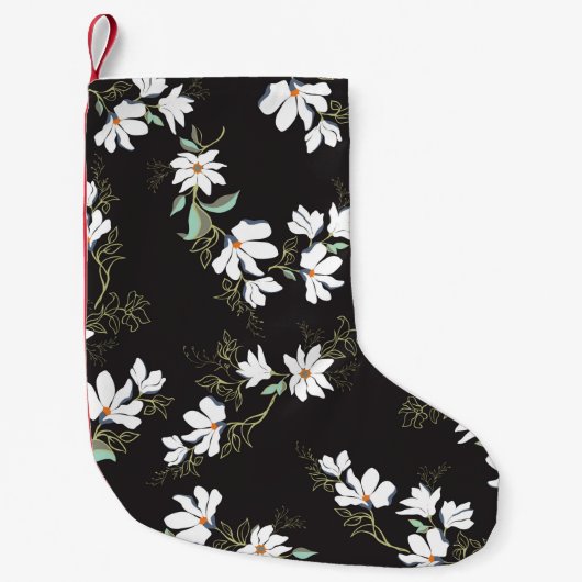 Bright Magnolia Seamless Pattern スモールクリスマスストッキング (正面)