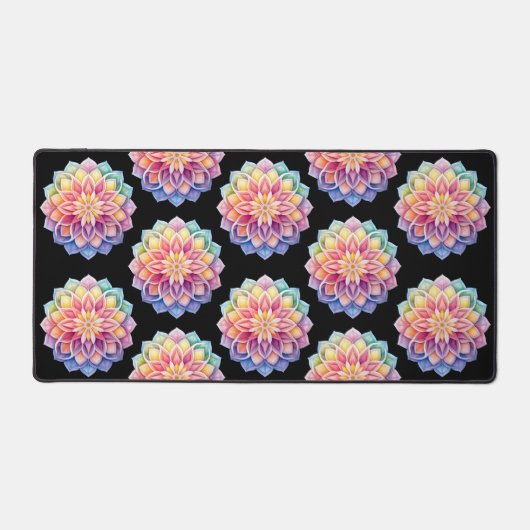 Bright Mandala Floral Desk Mat デスクマット (正面)