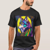 Bright Mardi Gras Wolf Tシャツ (正面)